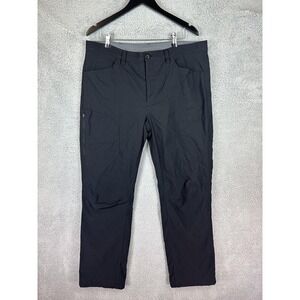 Eddie Bauer Pants Mens 38x32 Black Fleece Lined Outdoor Hiking Winter Zip Pocket